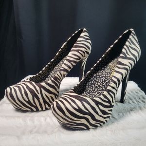 Jessica simpson jasmint4 zebra calf hair platform pump